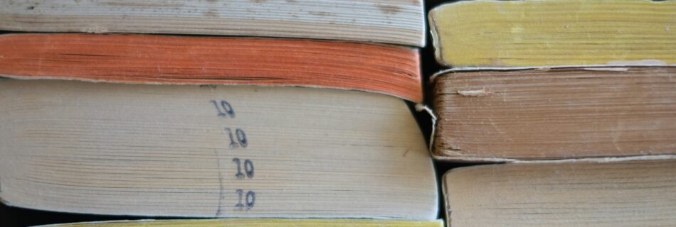 A stack of old books.